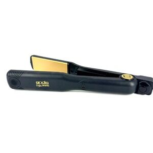 Ceramic Flat Iron Hair Straightener Gold Plates 1" Black Andis Professional